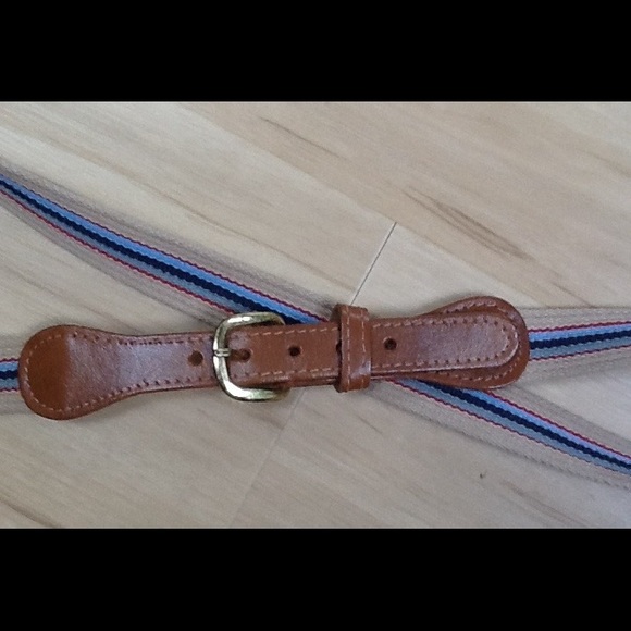 Canvas and Leather Striped Belt - Picture 5 of 7